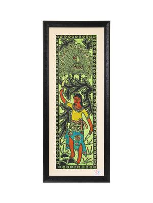 imithila mithila painting of celebrations of rains (65 x 27 cms) - 12563998 - Standard Image - 2