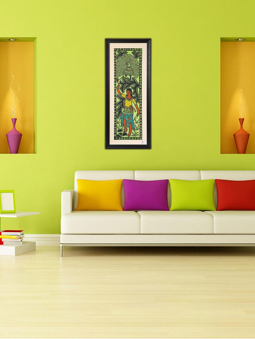 imithila mithila painting of celebrations of rains (65 x 27 cms) - 12563998 - Zoom Image - 1
