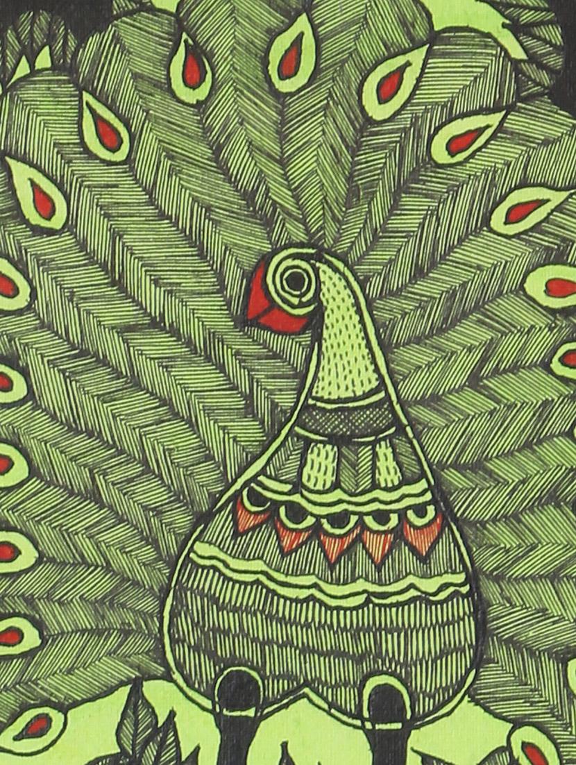 imithila mithila painting of celebrations of rains (65 x 27 cms) - 12563998 - Zoom Image - 4