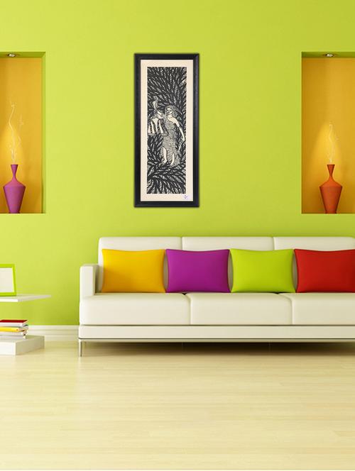 imithila peacocks celebrating autumn on tree (65 x 27 cms) - 12564000 - Standard Image - 1