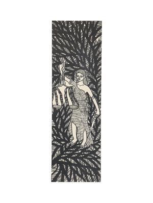 imithila peacocks celebrating autumn on tree (65 x 27 cms) - 12564000 - Standard Image - 3