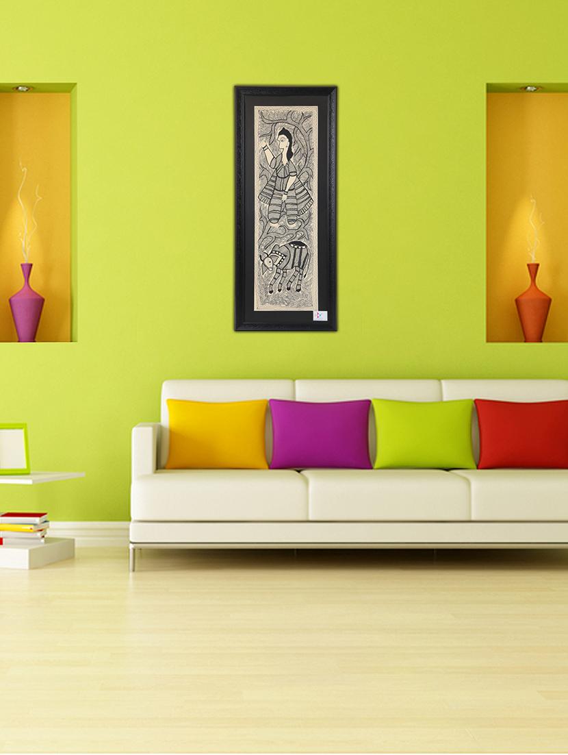 imithila lord krishna with his favorite cow (65 x 27 cms) - 12564001 - Zoom Image - 1