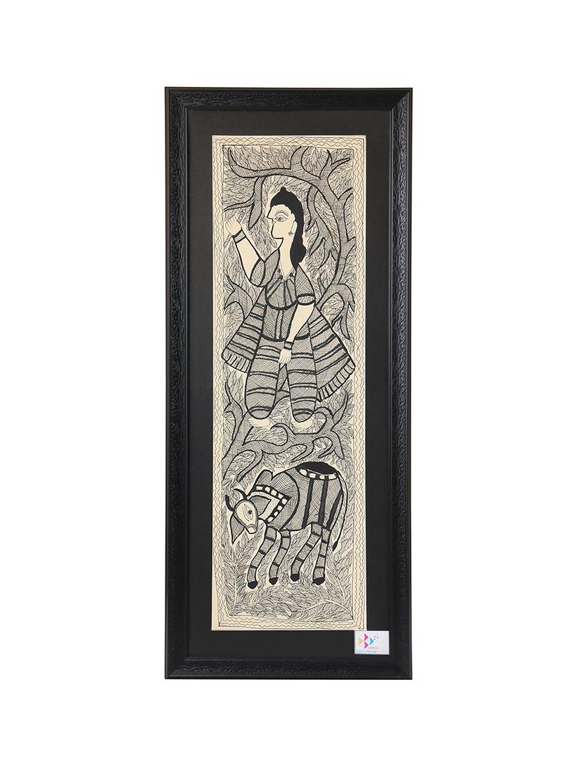 imithila lord krishna with his favorite cow (65 x 27 cms) - 12564001 - Zoom Image - 2