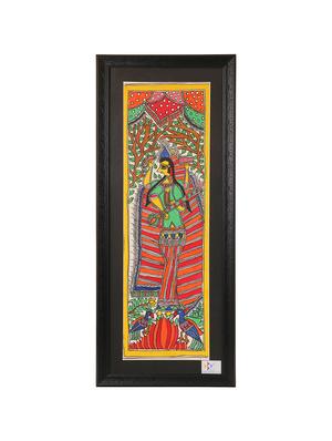 imithila devi saraswati depicted in mithila style (65 x 27 cms) - 12564004 - Standard Image - 2