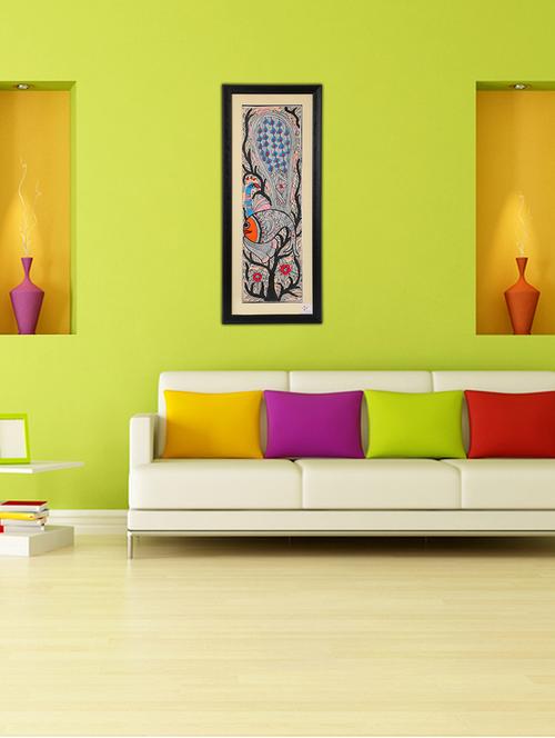 iMithila Beautiful Depiction of Evolution of Life - Fish, Peacock and Tree of Life (65 x 27 cms) - 12564011 - Standard Image - 1