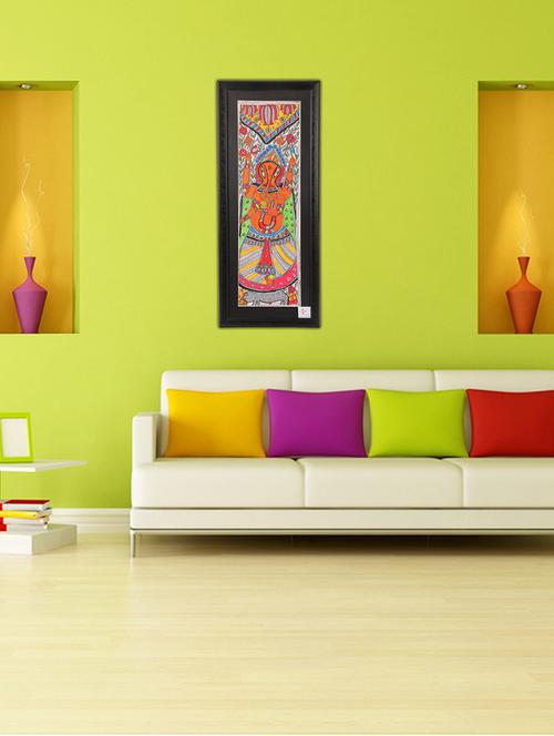 imithila four armed lord ganpati with his mushak vahan (65 x 27 cms) - 12564016 - Standard Image - 1