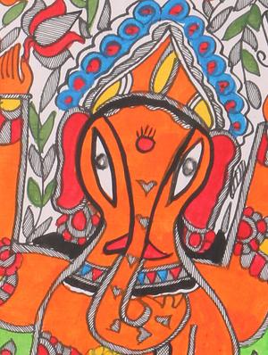 imithila four armed lord ganpati with his mushak vahan (65 x 27 cms) - 12564016 - Standard Image - 4