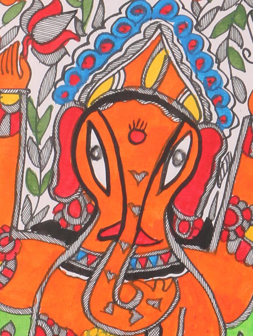 imithila four armed lord ganpati with his mushak vahan (65 x 27 cms) - 12564016 - Zoom Image - 4