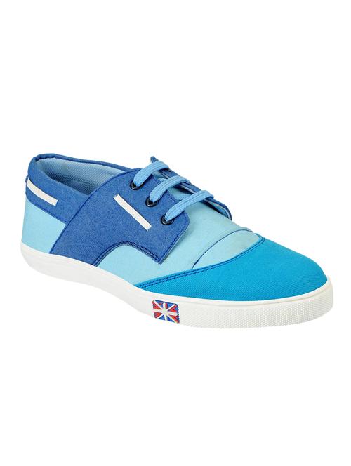 blue canvas lace up shoes - 12564178 - Very Small Image - 1