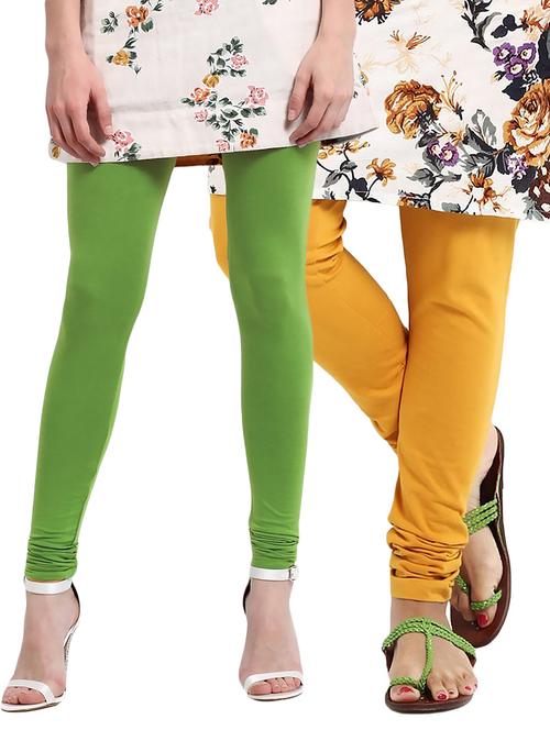 set of 2 multicolored cotton leggings - 12566247 - Standard Image - 1
