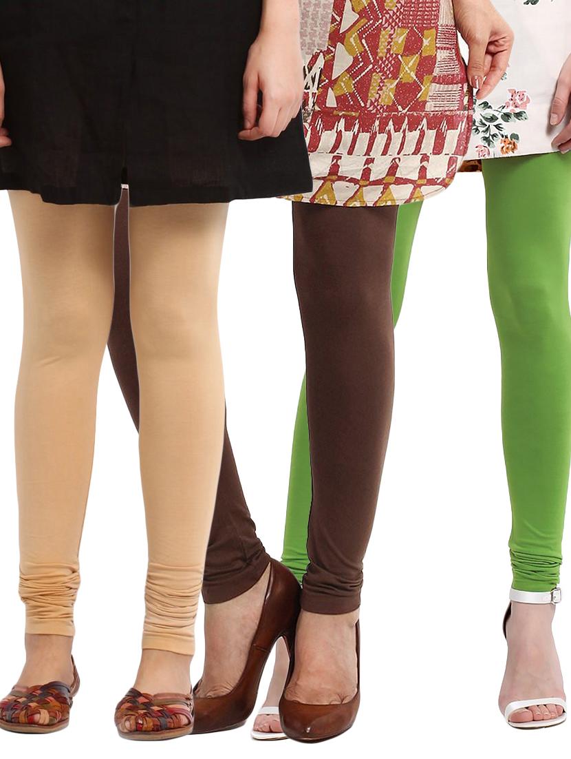 set of 3 multicolored cotton leggings - 12566297 - Zoom Image - 1