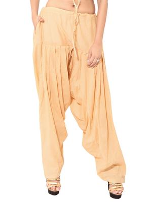 beige & blue cotton patiyala salwar (set of 2) - 12569256 - Standard Image - 2