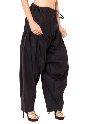 purple & black cotton patiyala salwar (set of 2) - 12569264 - Standard Image - 3