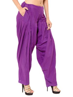purple & black cotton patiyala salwar (set of 2) - 12569264 - Standard Image - 5