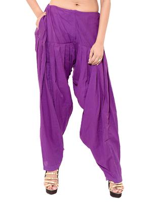 purple & black cotton patiyala salwar (set of 2) - 12569264 - Standard Image - 6