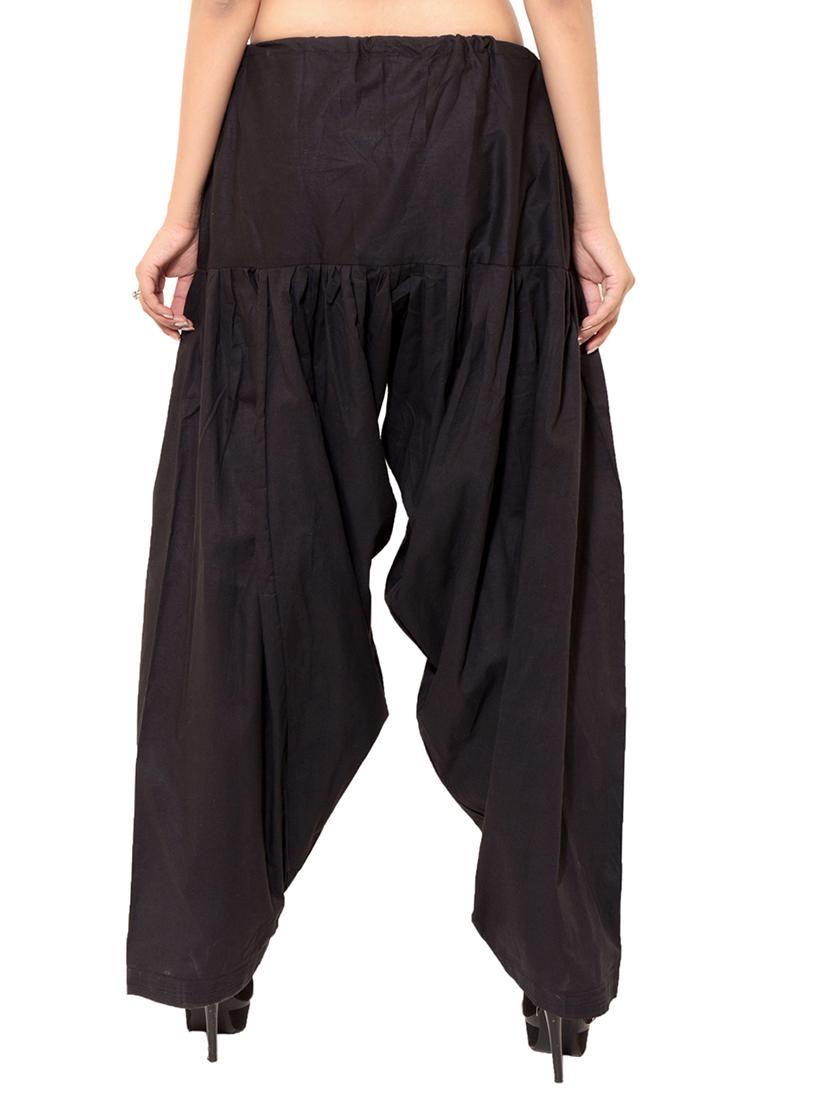 purple & black cotton patiyala salwar (set of 2) - 12569264 - Zoom Image - 4