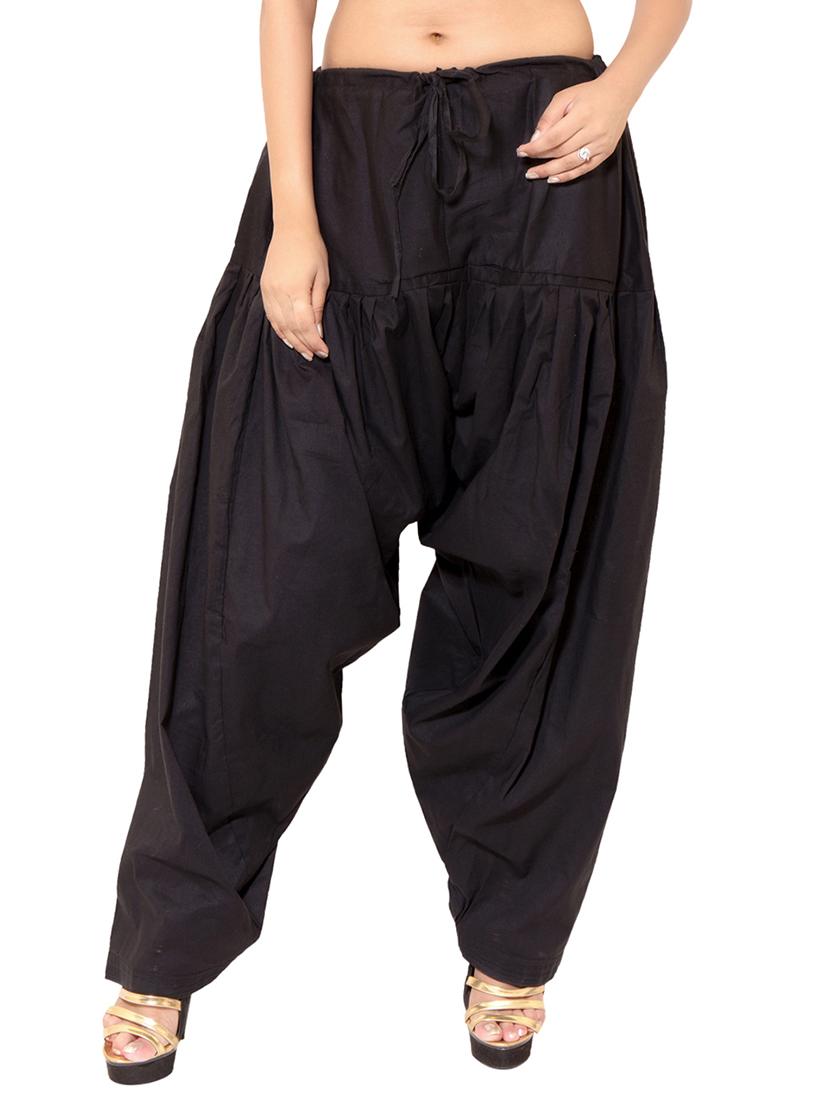 pink & black cotton patiyala salwar (set of 2) - 12569265 - Zoom Image - 2
