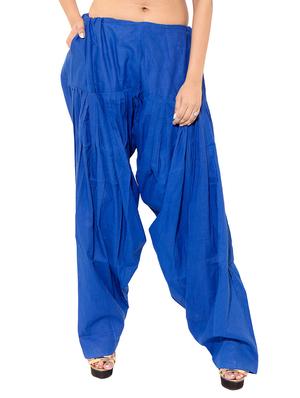 blue & black cotton patiyala salwar (set of 2) - 12569266 - Standard Image - 5