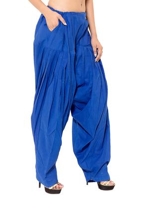 blue & black cotton patiyala salwar (set of 2) - 12569266 - Standard Image - 6