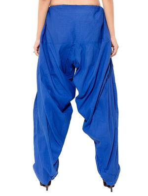 blue & black cotton patiyala salwar (set of 2) - 12569266 - Standard Image - 7