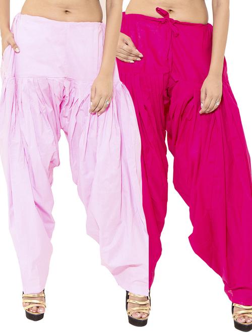 pink cotton patiyala salwar (set of 2) - 12569275 - Standard Image - 1