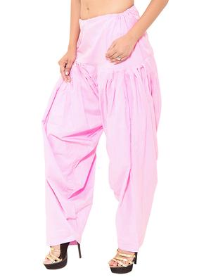 pink cotton patiyala salwar (set of 2) - 12569275 - Standard Image - 3
