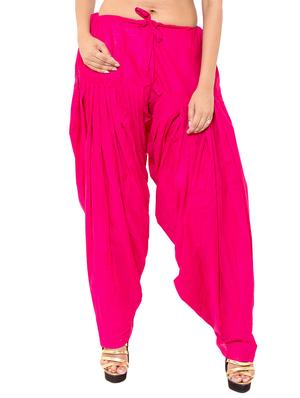 pink cotton patiyala salwar (set of 2) - 12569275 - Standard Image - 5