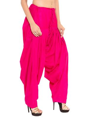 pink cotton patiyala salwar (set of 2) - 12569275 - Standard Image - 6