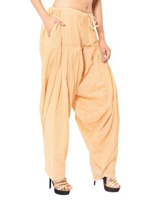 beige & red cotton patiyala salwar (set of 2) - 12569286 - Standard Image - 2