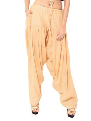 beige & red cotton patiyala salwar (set of 2) - 12569286 - Standard Image - 3
