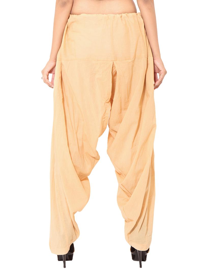 beige & red cotton patiyala salwar (set of 2) - 12569286 - Zoom Image - 4