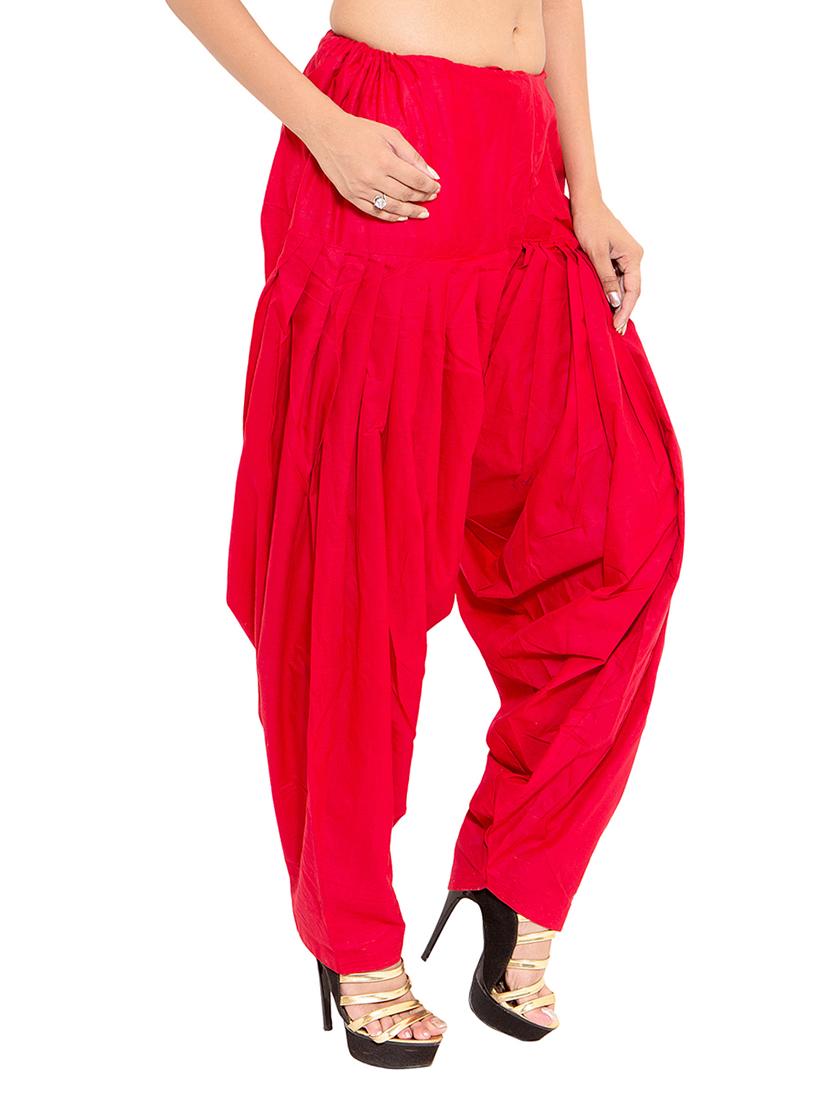 beige & red cotton patiyala salwar (set of 2) - 12569286 - Zoom Image - 6