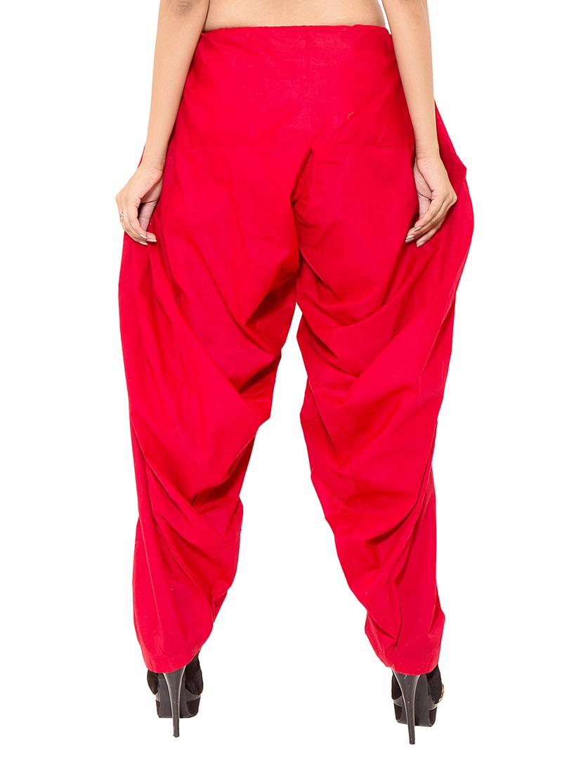 beige & red cotton patiyala salwar (set of 2) - 12569286 - Zoom Image - 7