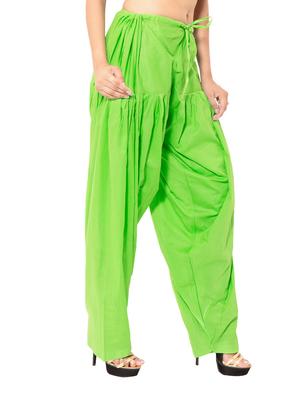 green & blue cotton patiyala salwar (set of 2) - 12569299 - Standard Image - 3