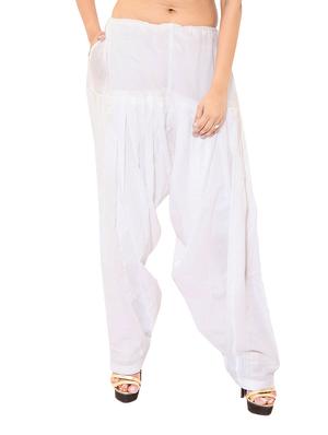pink & white cotton patiyala salwar (set of 2) - 12569304 - Standard Image - 2