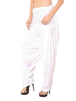 pink & white cotton patiyala salwar (set of 2) - 12569304 - Standard Image - 3