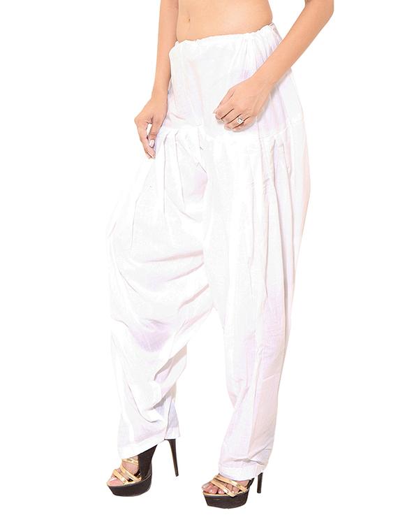 pink & white cotton patiyala salwar (set of 2) - 12569304 - Zoom Image - 3