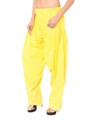 orange & yellow cotton patiyala salwar (set of 2) - 12569320 - Standard Image - 3