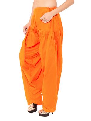orange & yellow cotton patiyala salwar (set of 2) - 12569320 - Standard Image - 6