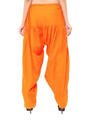 orange & yellow cotton patiyala salwar (set of 2) - 12569320 - Standard Image - 7