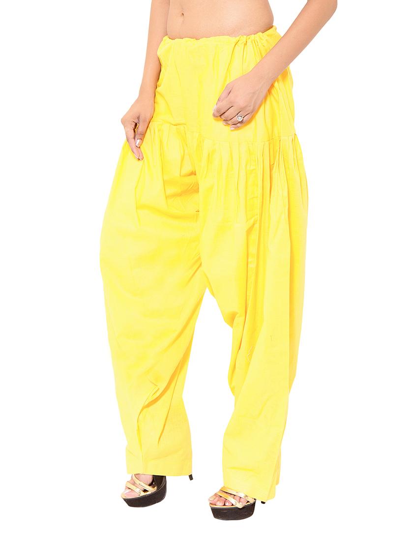 orange & yellow cotton patiyala salwar (set of 2) - 12569320 - Zoom Image - 3