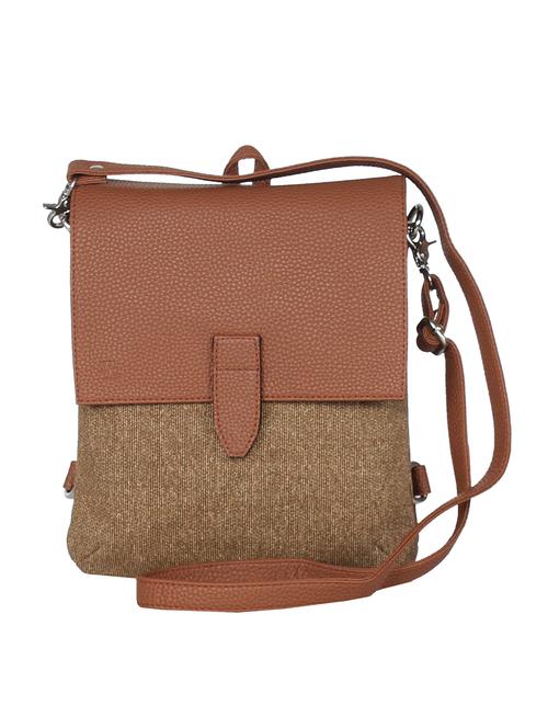 beige leatherette sling bag - 12569672 - Standard Image - 1