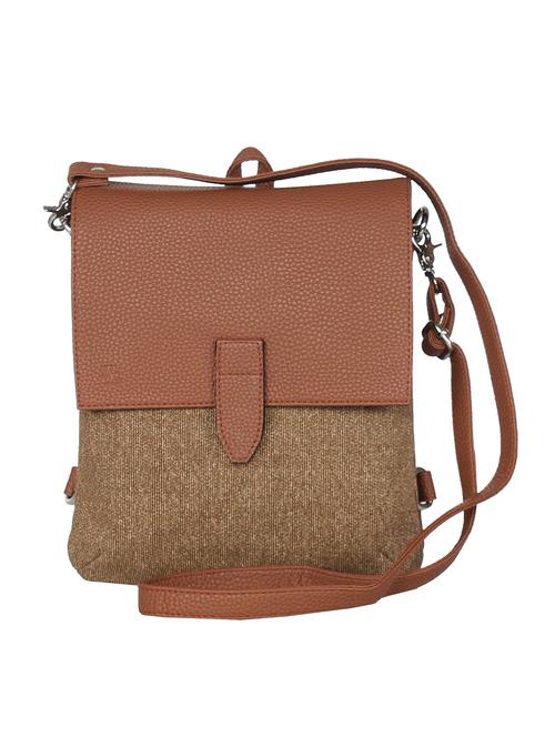 beige leatherette sling bag - 12569672 -  Standard Image - 0