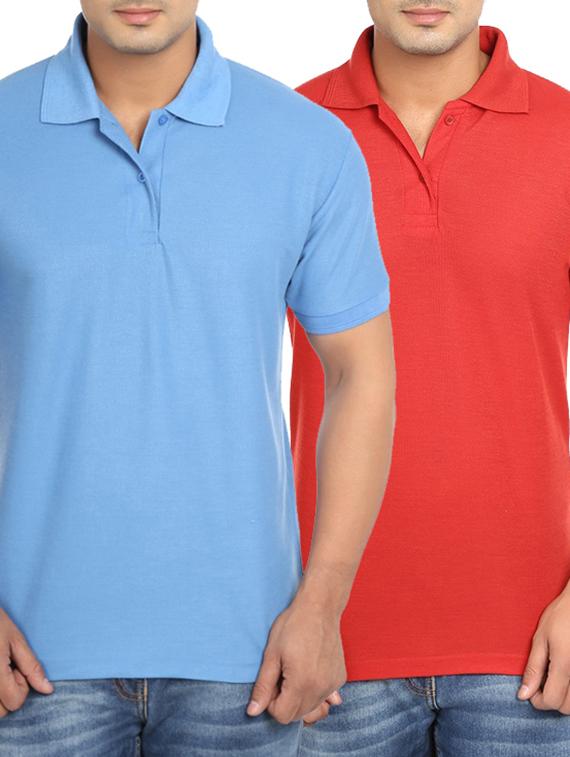 multi colored solid polo t-shirts combo - 12570833 - Zoom Image - 1