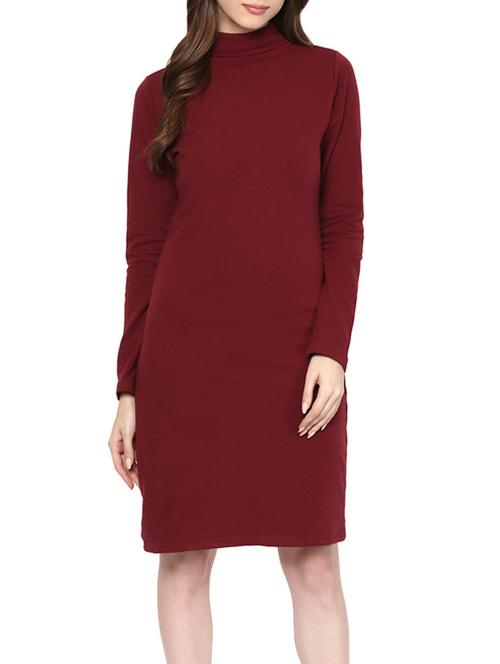 maroon cotton dress - 12573331 - Standard Image - 1