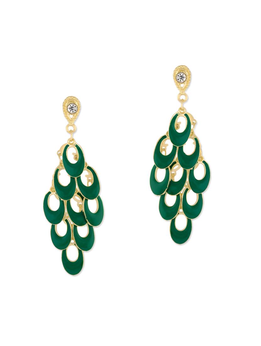 green metal drop earring - 12574912 - Zoom Image - 1