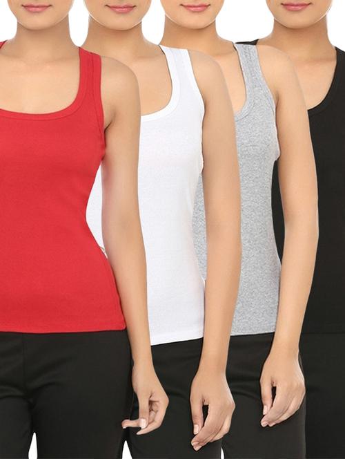 set of 4 multicolored cotton camisole - 12576919 - Standard Image - 1