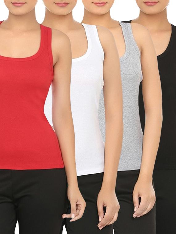 set of 4 multicolored cotton camisole - 12576919 - Zoom Image - 1