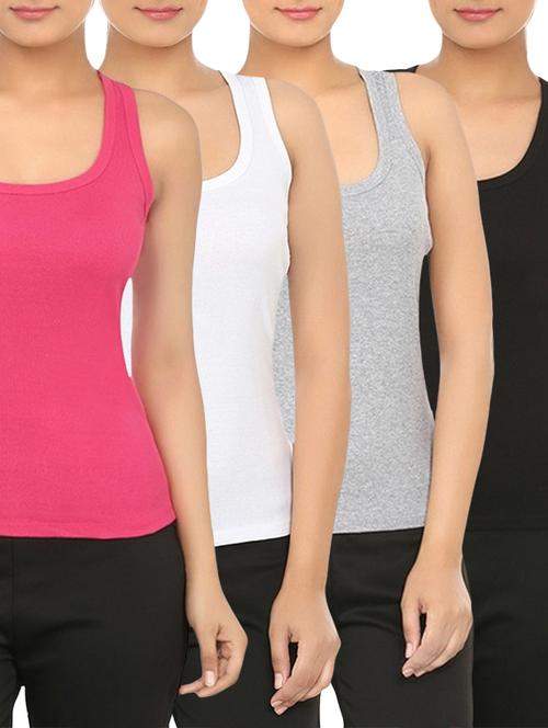 set of 4 multicolored cotton camisole - 12576925 - Standard Image - 1
