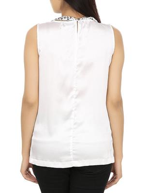 white polyester regular top - 12577481 - Standard Image - 3